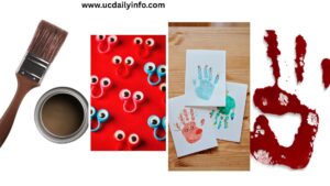 brown paint, googly eyes, and red pom-pom nose