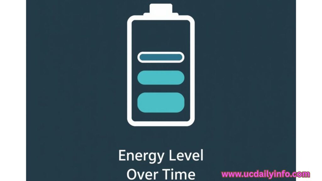 Visual idea: A simple graphic showing a battery icon slowly draining from full to empty, labeled “Energy Level Over Time.”