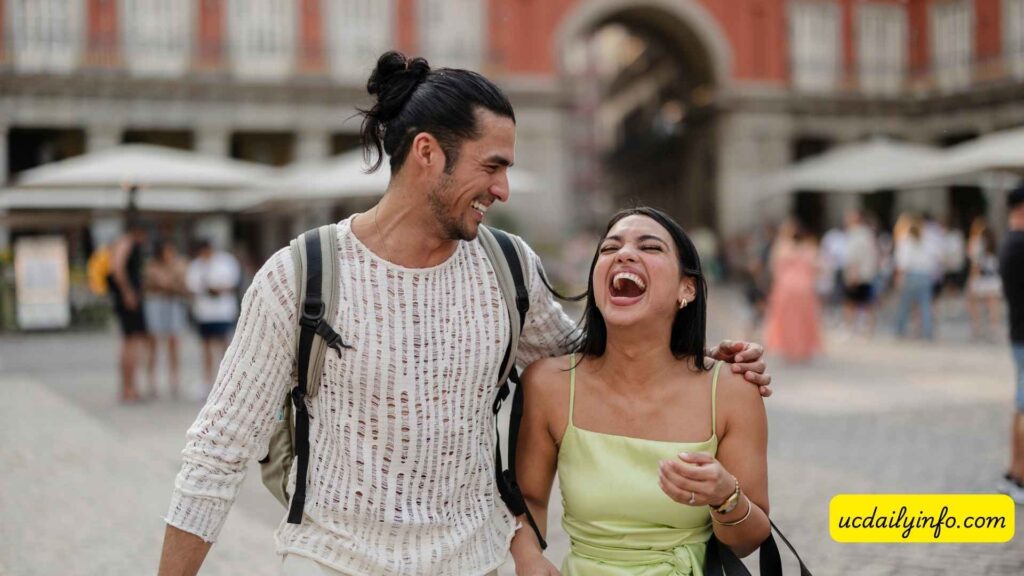Couple-laughing-together-while-exploring-a-vacation-destination-25 Romantic-Couple-Vacation-Ideas