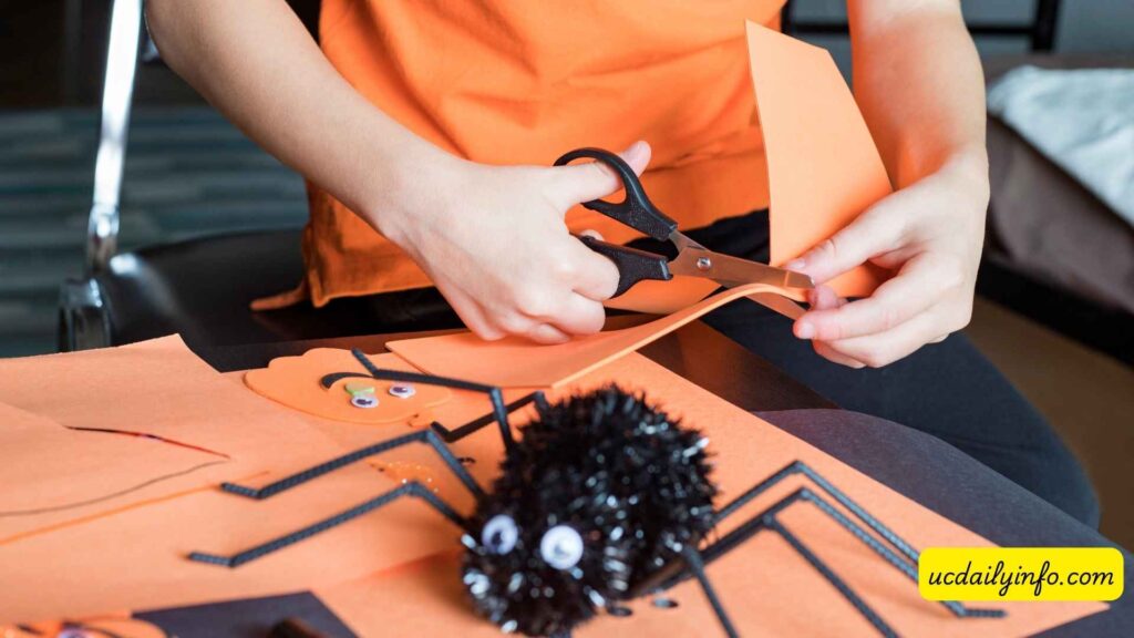 kids-playing-pin-the-spider-on-the-web-Halloween-game