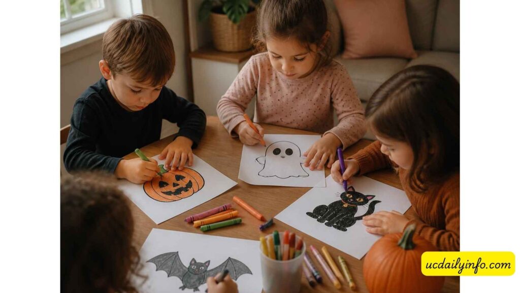 kids-coloring-Halloween-pictures-at-home 