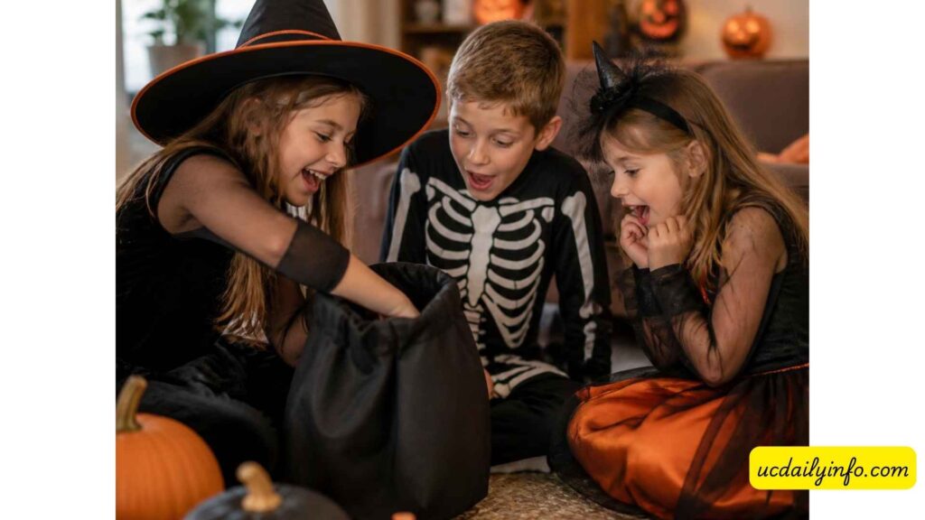 children-playing-a-Halloween-guessing-game-at-home