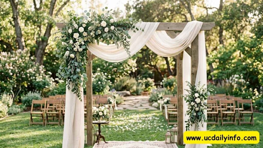 budget-wedding-arch-decorations-with-simple-flowers