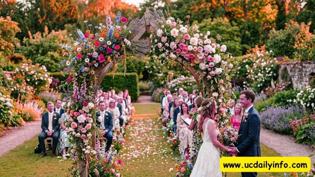 garden-wedding-arch-decorations-with-wildflowers