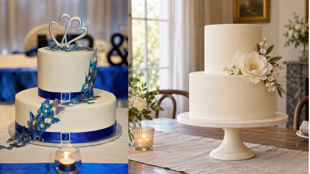 minimalist-two-tier-ivory-wedding-cake-with-small-sugar-flower-cluster
